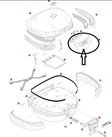 Givi Z694FR Motosiklet Çantasının Orta Reflektörü Set Gri E55 resmi