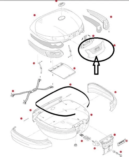 Givi Z694FR Motosiklet Çantasının Orta Reflektörü Set Gri E55 resmi