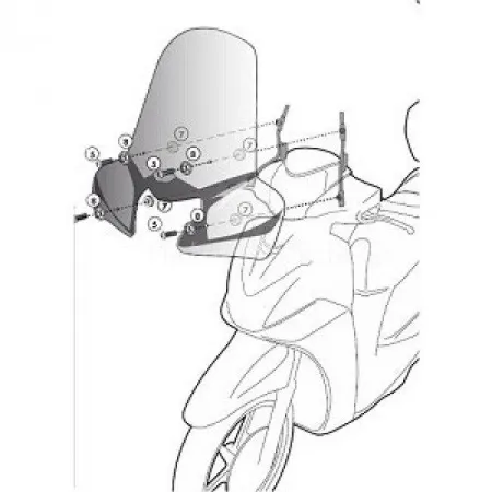 Givi D446KIT Yamaha X-MAX 125-250 (10-13) Motosiklet Rüzgar Siperliği Bağlantısı resmi