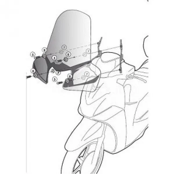 Givi D446KIT Yamaha X-MAX 125-250 (10-13) Motosiklet Rüzgar Siperliği Bağlantısı resmi