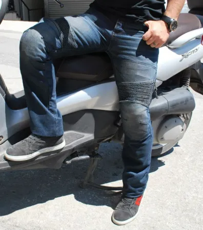 Tech90 Nemrut Kevlar Korumalı Kot Motosiklet Pantolonu resmi