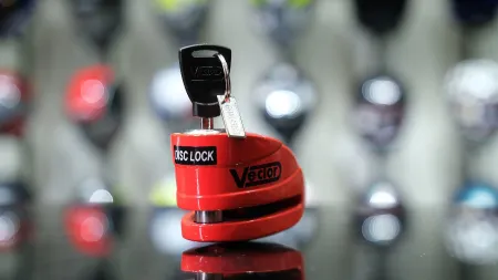 Vector 14mm SRA Belgeli Alarmlı Disk Kilit Kırmızı resmi