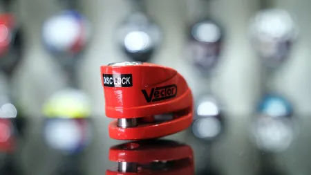 Vector 14mm SRA Belgeli Alarmlı Disk Kilit Kırmızı resmi