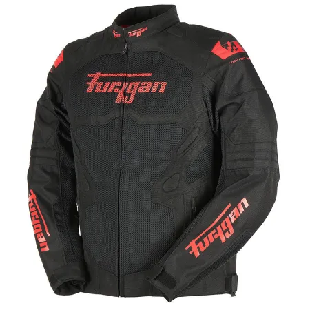 Furygan Atom Vented Evo Yazlık Motosiklet Ceketi Siyah Kırmızı resmi