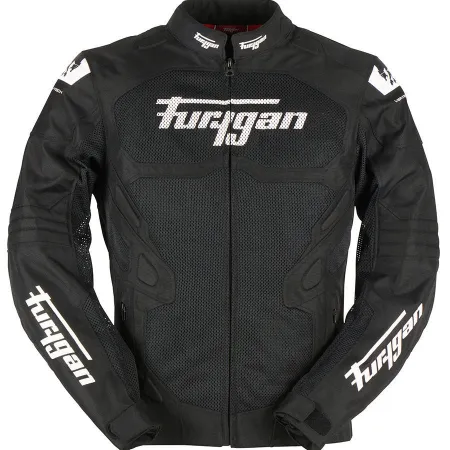Furygan Atom Vented Evo Yazlık Motosiklet Ceketi Siyah Beyaz resmi