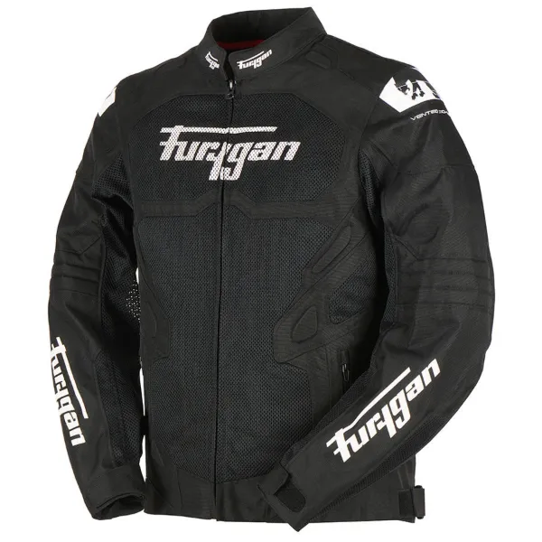 Furygan Atom Vented Evo Yazlık Motosiklet Ceketi Siyah Beyaz resmi