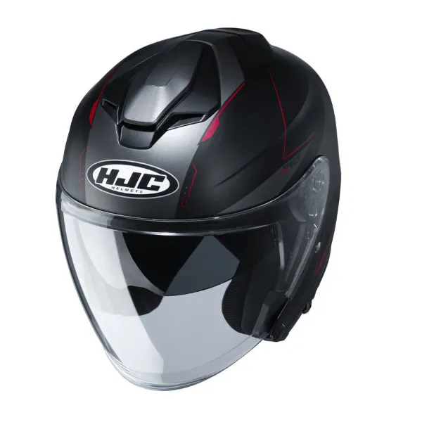 HJC İ30 Slight Yarım Motosiklet Kaskı Siyah Kırmızı resmi