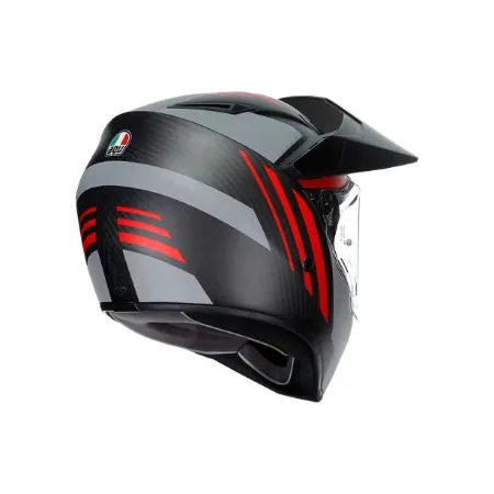 Agv AX-9 Multi Refractive ADV Carbon Motosiklet Kaskı Gri Kırmızı resmi