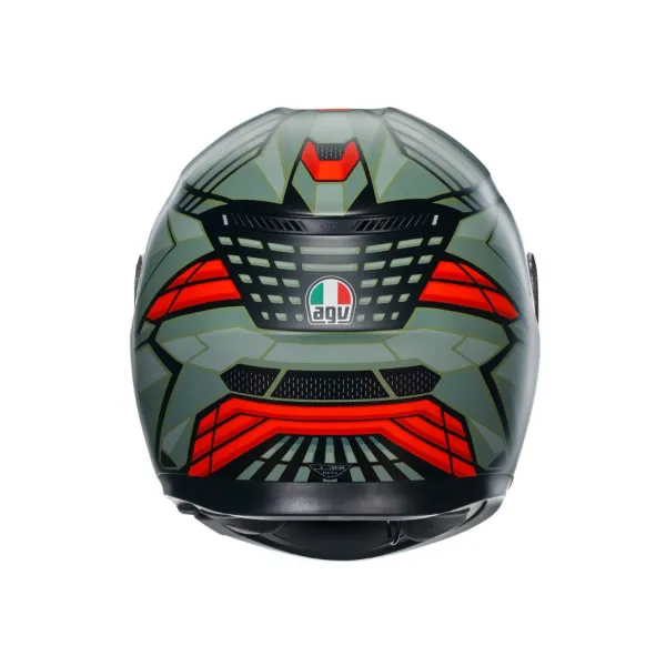AGV K3 Decept Kapalı Motosiklet Kaskı Yeşil Kırmızı resmi