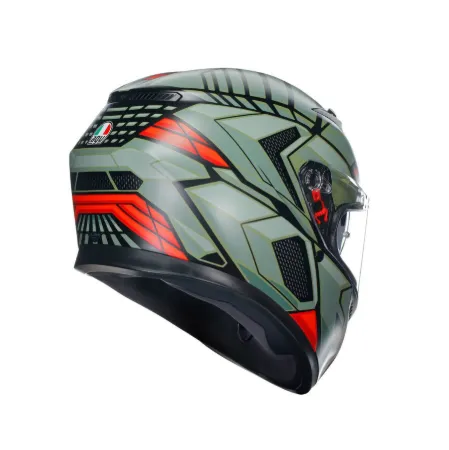 AGV K3 Decept Kapalı Motosiklet Kaskı Yeşil Kırmızı resmi