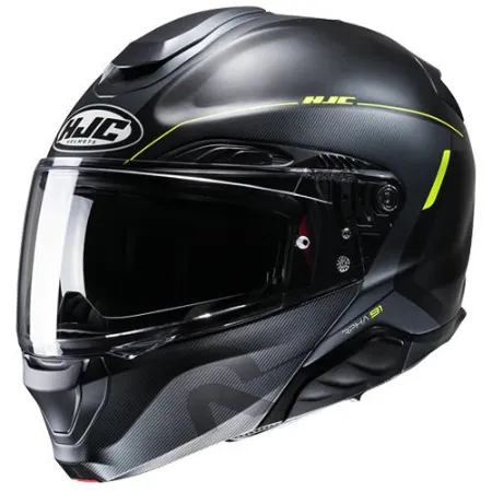 HJC RPHA91 Combust MC3HSF Çene Açılır Motosiklet Kaskı Neon Sarı Siyah resmi