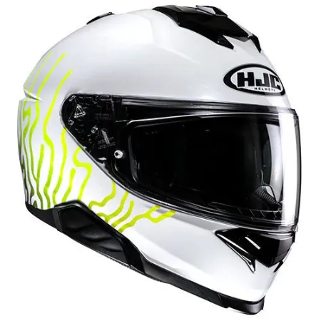 HJC İ71 Celos MC3H Kapalı Motosiklet Kaskı Beyaz Siyah Neon resmi