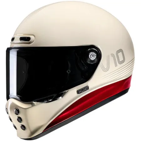 HJC V10 Tami MC1 Kapalı Motosiklet Kaskı Krem Kırmızı resmi