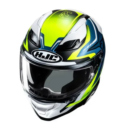 HJC F71 FES MC3HSF Kapalı Motosiklet Kaskı Beyaz Mavi Neon resmi