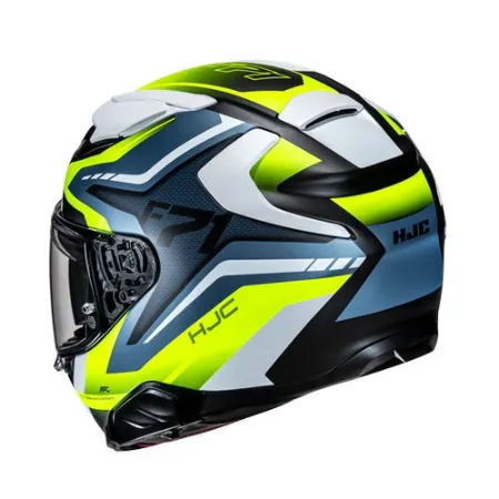 HJC F71 FES MC3HSF Kapalı Motosiklet Kaskı Beyaz Mavi Neon resmi