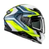 HJC F71 FES MC3HSF Kapalı Motosiklet Kaskı Beyaz Mavi Neon resmi