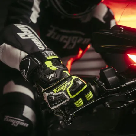 Furygan STYG20 X Kevlar Deri Motosiklet Yarış Eldiveni Siyah Neon resmi