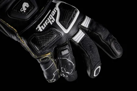 Furygan STYG20 X Kevlar Deri Motosiklet Yarış Eldiveni Siyah Beyaz resmi