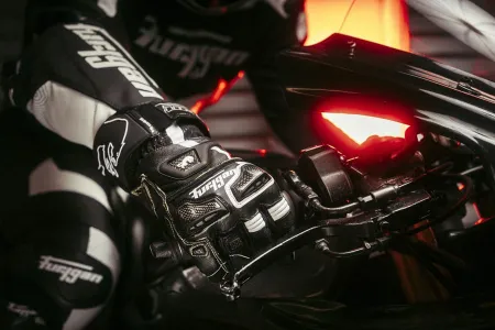 Furygan STYG20 X Kevlar Deri Motosiklet Yarış Eldiveni Siyah Beyaz resmi