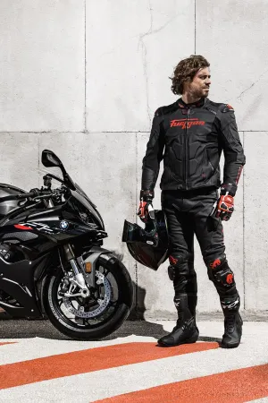 Furygan STYG15 Deri Motosiklet Yarış Eldiveni Siyah Beyaz Kırmızı resmi