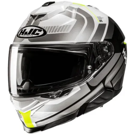 HJC İ71 VIZ MC3H Kapalı Motosiklet Kaskı Gri Neon resmi