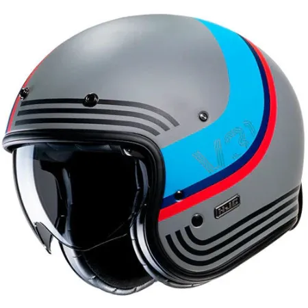 HJC V31 Byron MC21SF Yarım Motosiklet Kaskı Mat Gri Mavi resmi