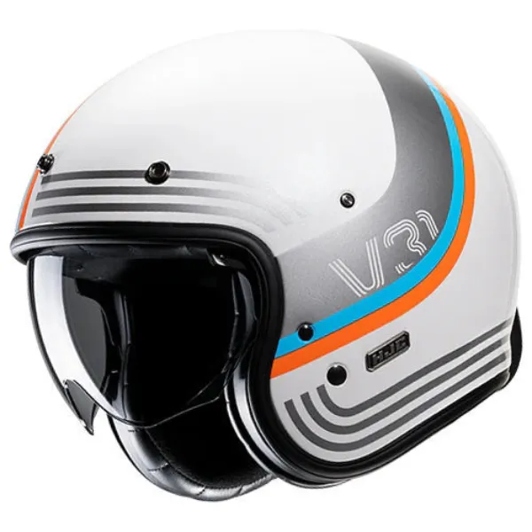 HJC V31 Byron MC27SF Yarım Motosiklet Kaskı Mat Beyaz Mavi resmi