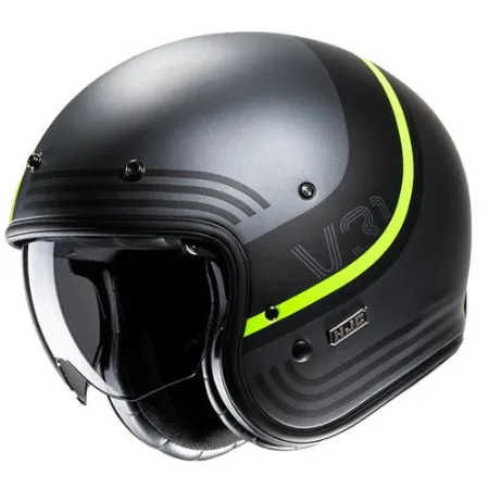 HJC V31 Byron MC3HSF Yarım Motosiklet Kaskı Mat Siyah Neon resmi