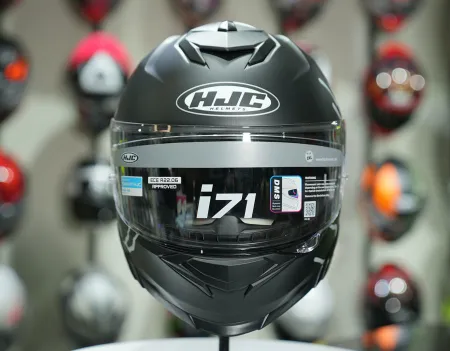 HJC İ71 Celos MC5SF Kapalı Motosiklet Kaskı Siyah Beyaz resmi
