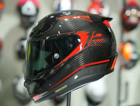 HJC RPHA12 Carbon Keres MC1 Kapalı Motosiklet Kaskı Kırmızı resmi