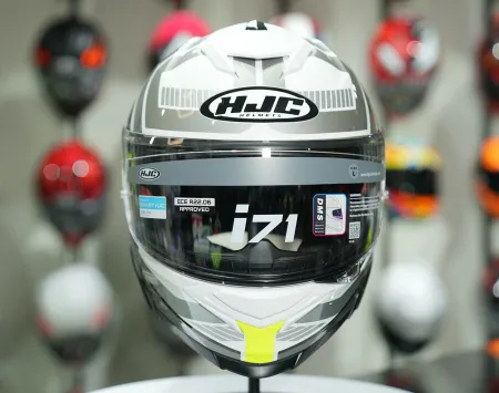 HJC İ71 VIZ MC3H Kapalı Motosiklet Kaskı Gri Neon resmi