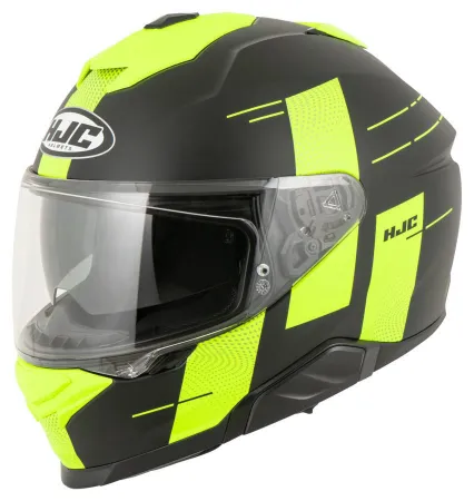 HJC İ71 Peka MC3HSF Kapalı Motosiklet Kaskı Mat Siyah Neon resmi