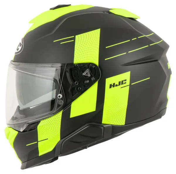 HJC İ71 Peka MC3HSF Kapalı Motosiklet Kaskı Mat Siyah Neon resmi