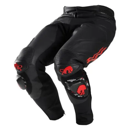 Furygan Drack Deri Motosiklet Pantolonu Siyah Kırmızı resmi