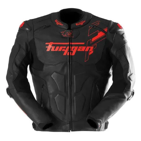 Furygan Raptor Evo 3 Deri Motosiklet Ceketi Siyah Kırmızı resmi