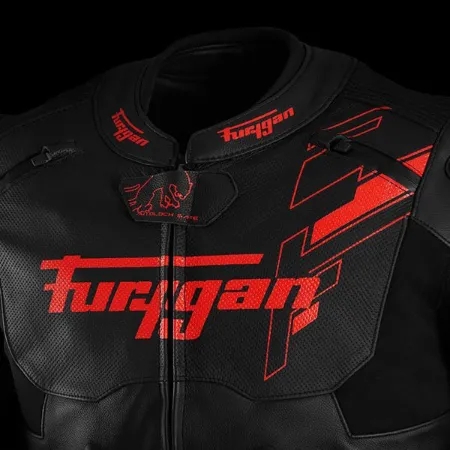 Furygan Raptor Evo 3 Deri Motosiklet Ceketi Siyah Kırmızı resmi