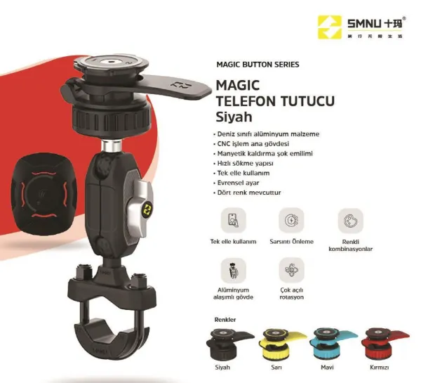 SMNU Magic Gidon Bağlantılı Telefon Tutucu Siyah resmi