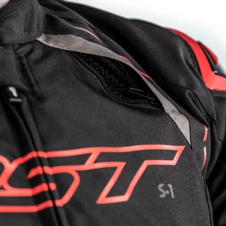 RST S1 Mevsimlik Motosiklet Ceketi Siyah Kırmızı resmi