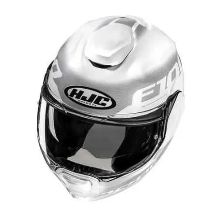 HJC F100 Hetal MC10 Çene Açılır Motosiklet Kaskı Gri Beyaz resmi