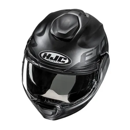 HJC F100 Hetal MC5SF Çene Açılır Motosiklet Kaskı Mat Siyah Gri resmi
