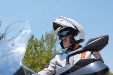 HJC İ80 Roki MC47SF Çene Açılır Motosiklet Kaskı Yeşil Turuncu Siyah resmi
