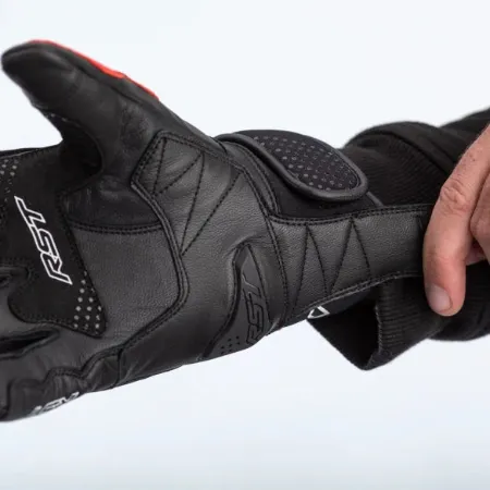 RST Freestyle 2 CE Deri Motosiklet Eldiveni Siyah Beyaz resmi
