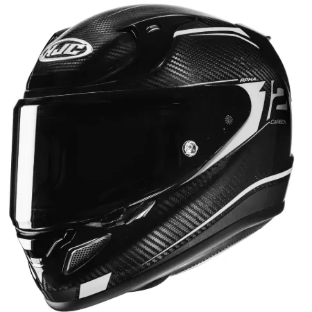 HJC RPHA12 Carbon Keres MC5 Kapalı Motosiklet Kaskı Siyah Beyaz resmi