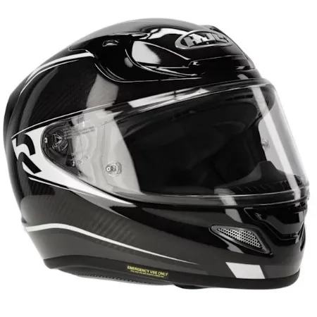 HJC RPHA12 Carbon Keres MC5 Kapalı Motosiklet Kaskı Siyah Beyaz resmi