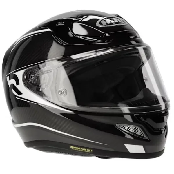 HJC RPHA12 Carbon Keres MC5 Kapalı Motosiklet Kaskı Siyah Beyaz resmi