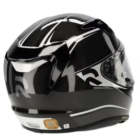 HJC RPHA12 Carbon Keres MC5 Kapalı Motosiklet Kaskı Siyah Beyaz resmi