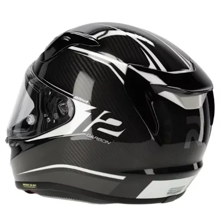 HJC RPHA12 Carbon Keres MC5 Kapalı Motosiklet Kaskı Siyah Beyaz resmi