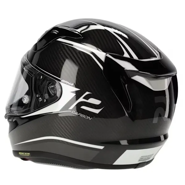 HJC RPHA12 Carbon Keres MC5 Kapalı Motosiklet Kaskı Siyah Beyaz resmi