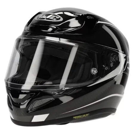 HJC RPHA12 Carbon Keres MC5 Kapalı Motosiklet Kaskı Siyah Beyaz resmi