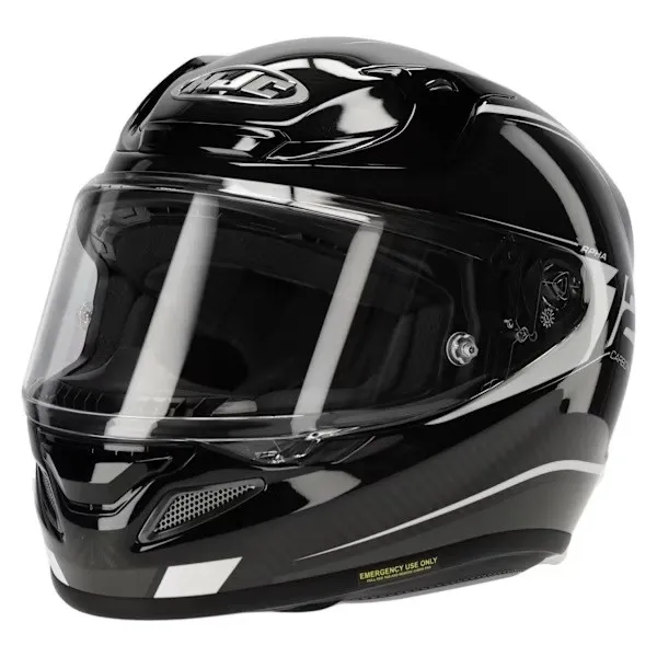 HJC RPHA12 Carbon Keres MC5 Kapalı Motosiklet Kaskı Siyah Beyaz resmi